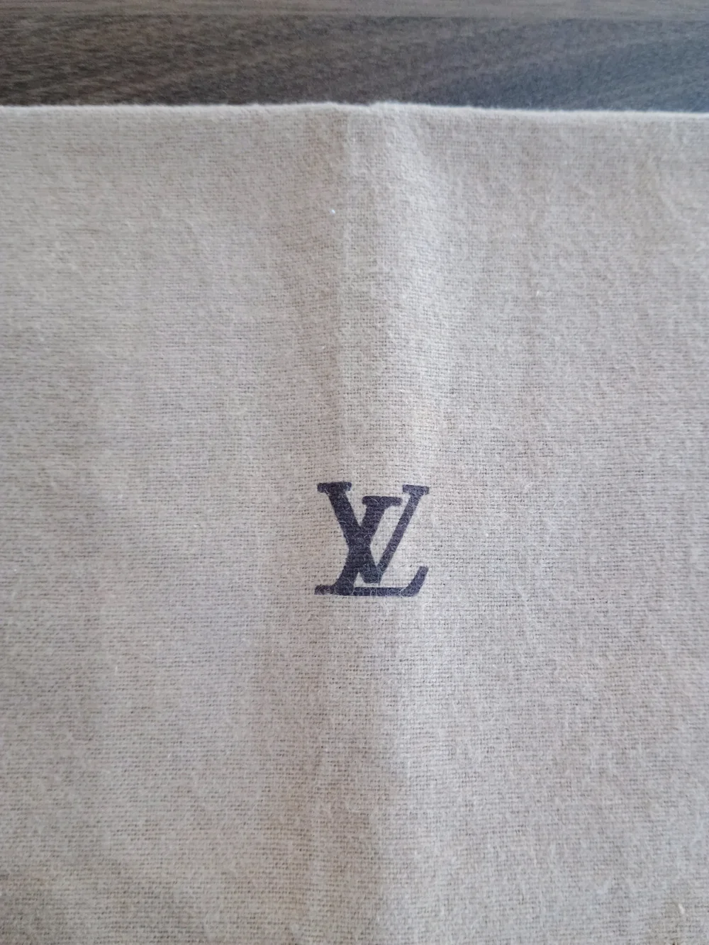 Louis Vuitton Beige Dust Bag with LV Logo